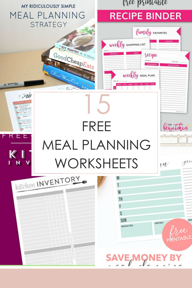 15 Free Meal Planning Worksheets  Frugal Fanatic