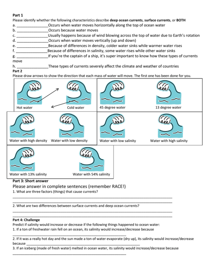 1614 Deep Ocean Currents Worksheets — db-excel.com