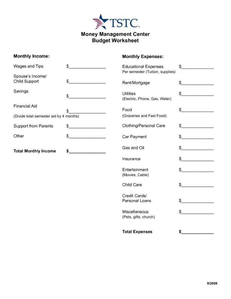 17 Best Images Of Money Management Worksheets Printable