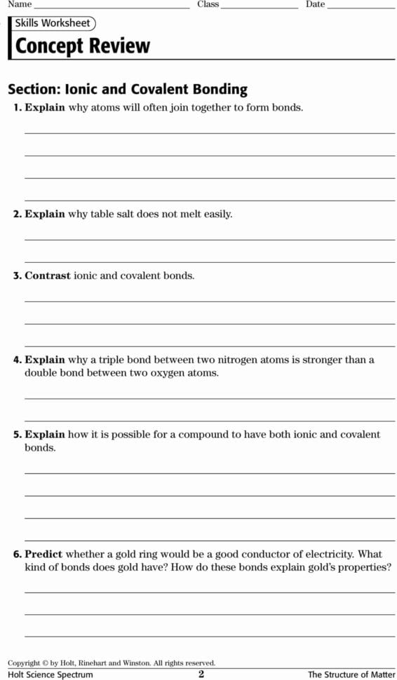 17 Free Physical Science Worksheets  Cprojects – Resume