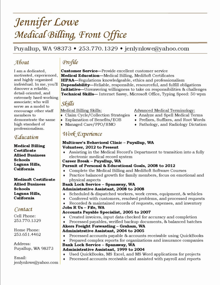 17 Medical Billing And Coding Resume Sample  Cprojects