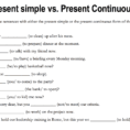 184 Free Present Simple Vs Present Continuous Worksheets