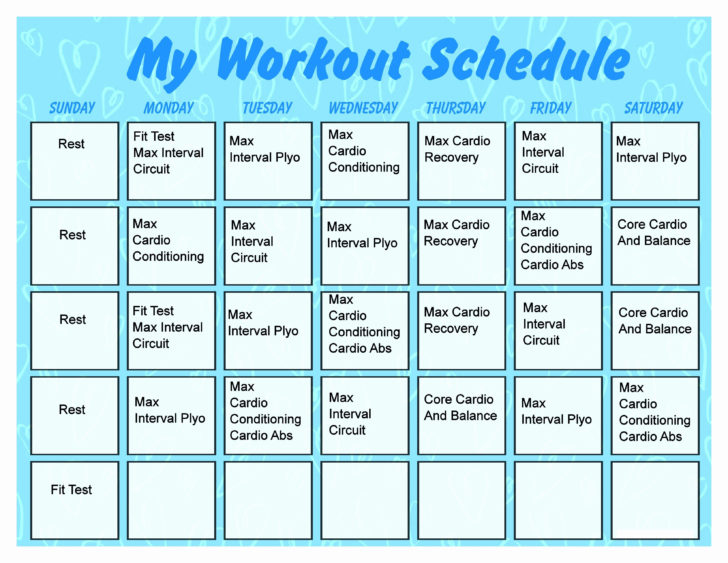 P90X Plyometrics Worksheet