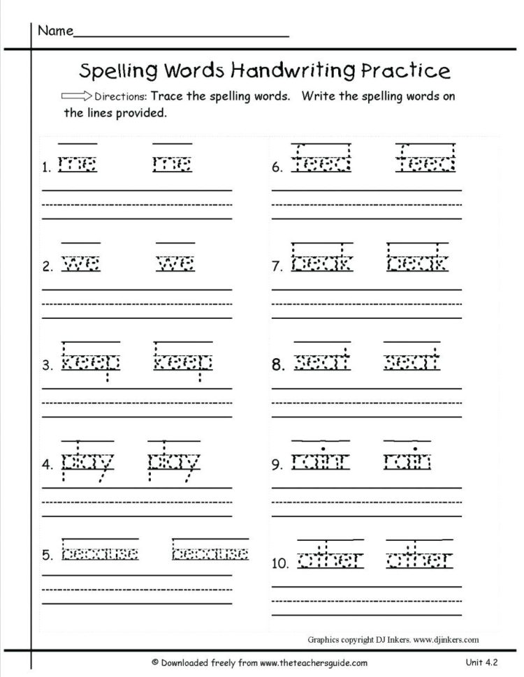 1St Grade Handwriting Worksheets  Math Worksheet For Kids