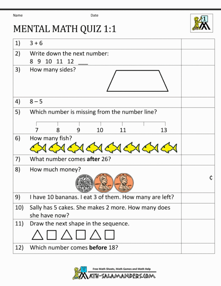 1St Grade Math Worksheets Common Core Worksheets  Printable