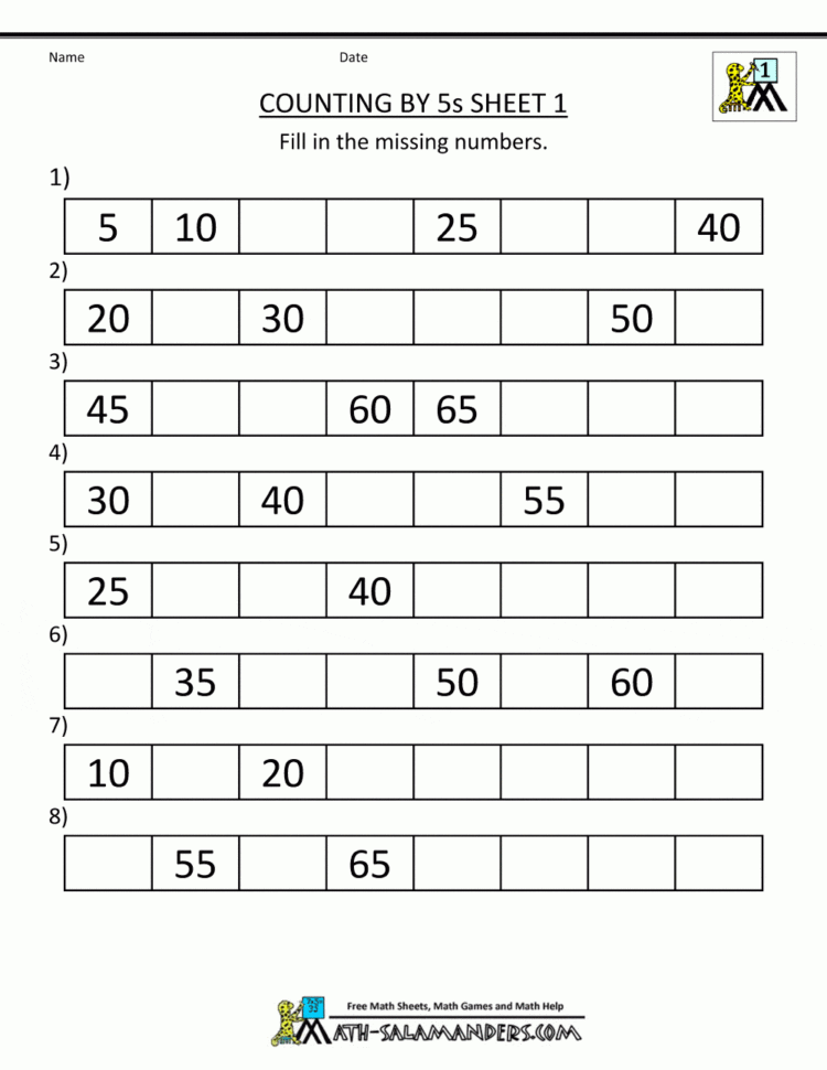 1St Grade Math Worksheets Counting1S 5S And 10S