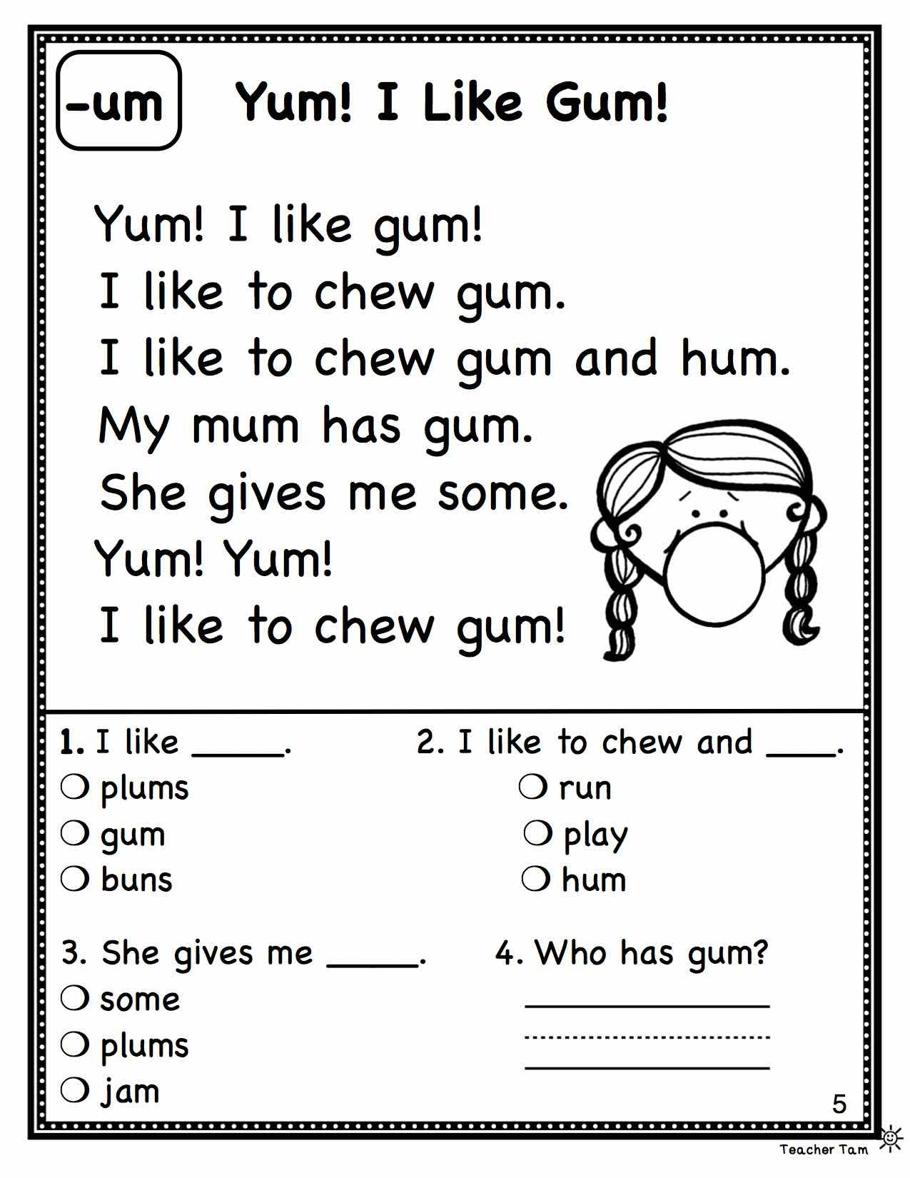 2Nd Grade Reading Comprehension Worksheets Multiple Choice