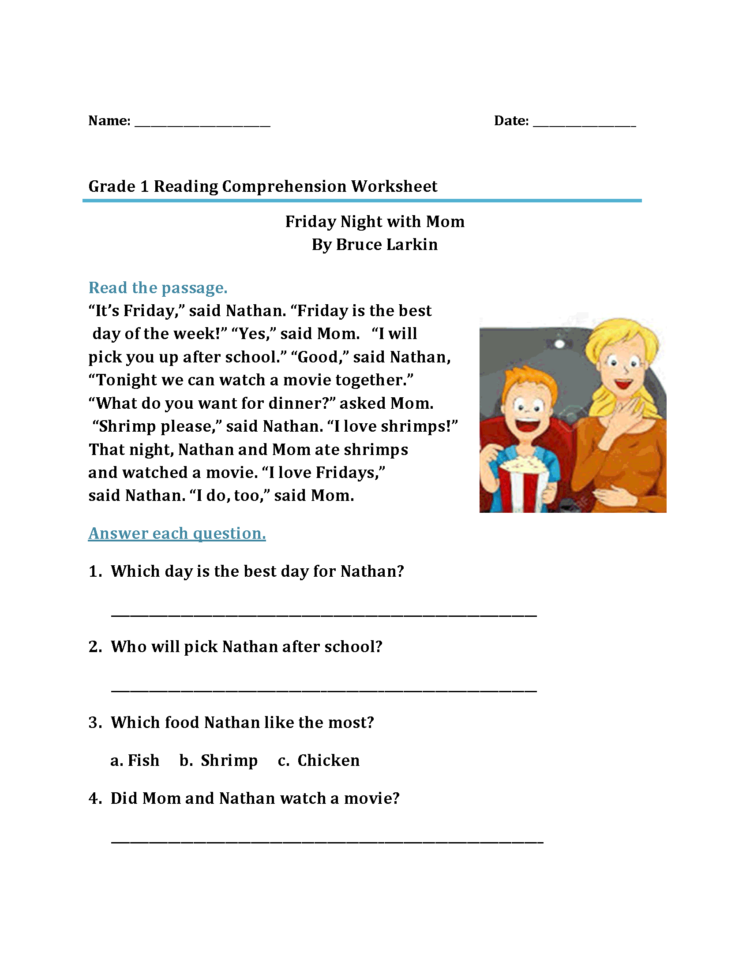1St Grade Reading Worksheets  Best Coloring Pages For Kids