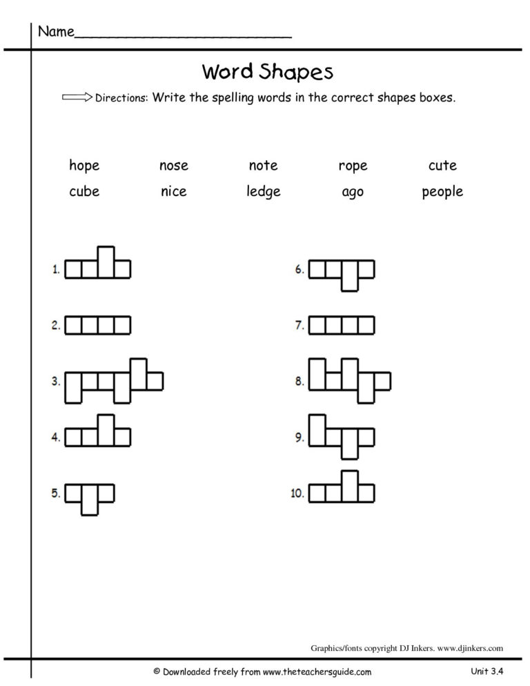 1St Grade Spelling Words Worksheets Free Printables —