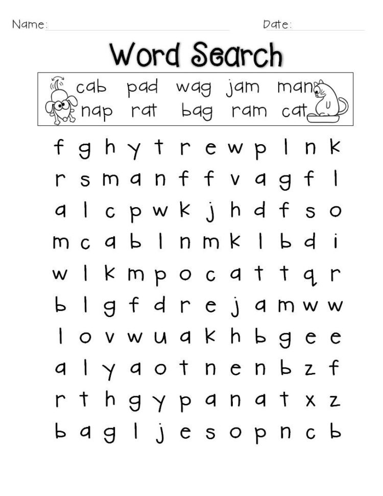1St Grade Word Search  Best Coloring Pages For Kids