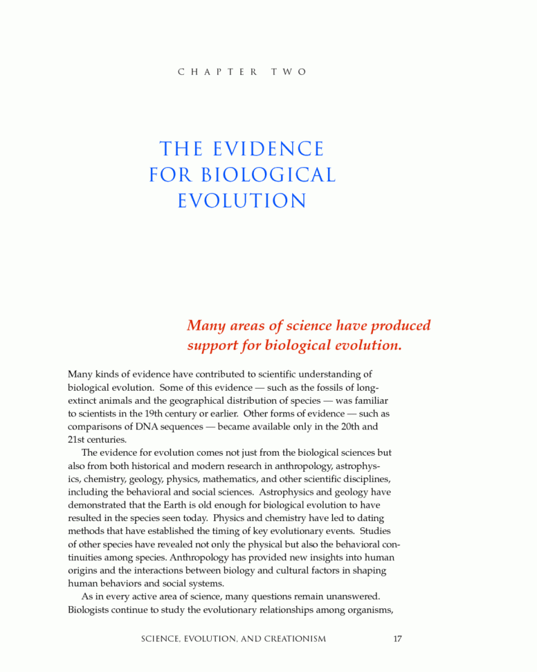 2 The Evidence For Biological Evolution  Science Evolution
