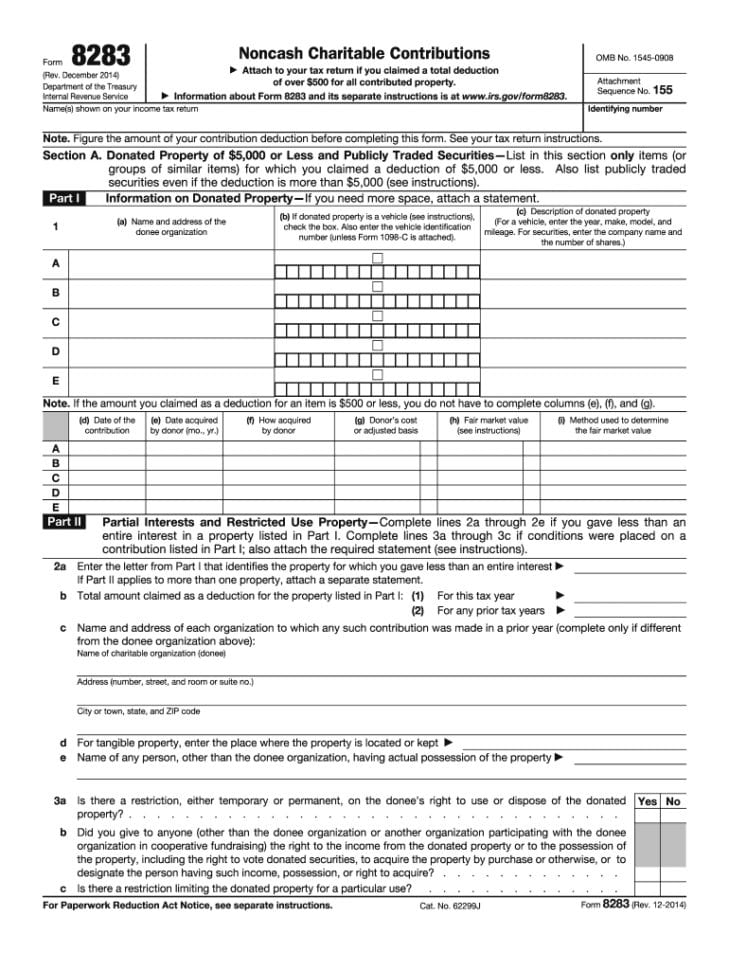 20142019 Form  8283 Fill Online Printable Fillable