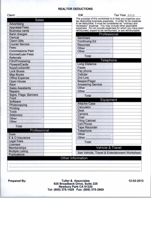 2016 Self Employment Tax And Deduction Worksheet —