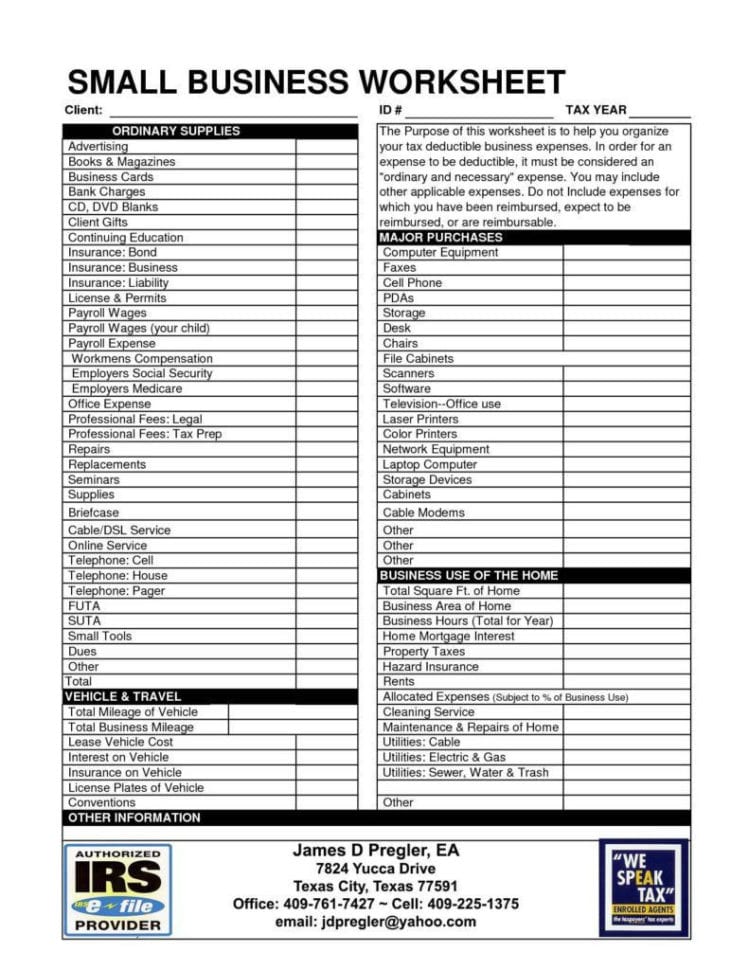 2017 Self Employment Tax And Deduction Worksheet