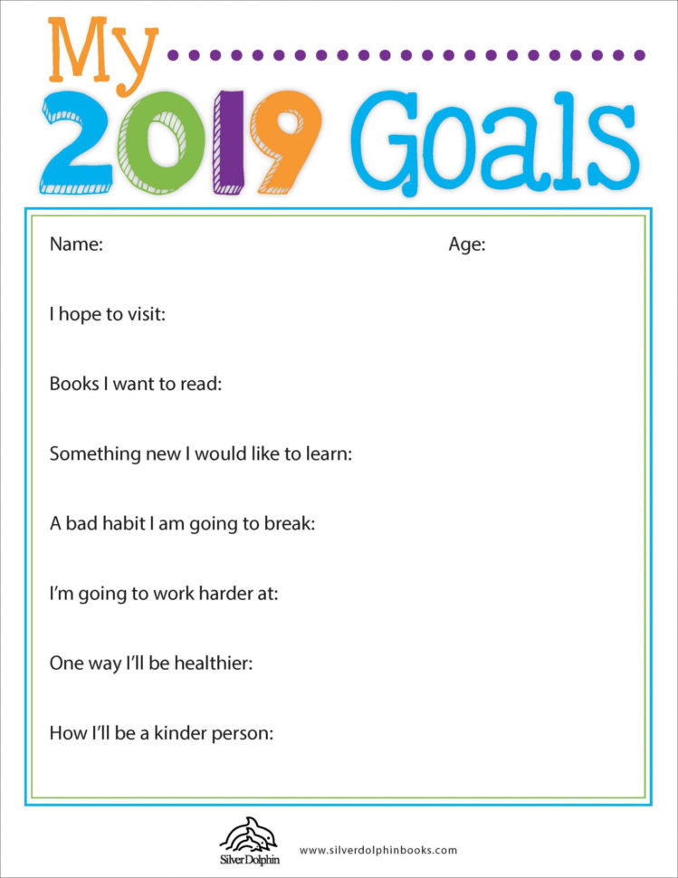 2019 Goalsetting And Reading Worksheets For Kids  Silver