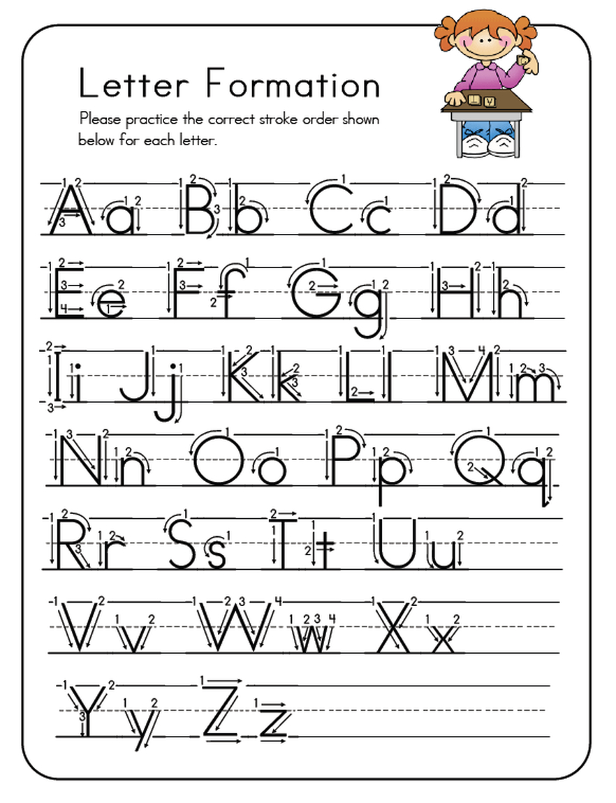 letter formation homework