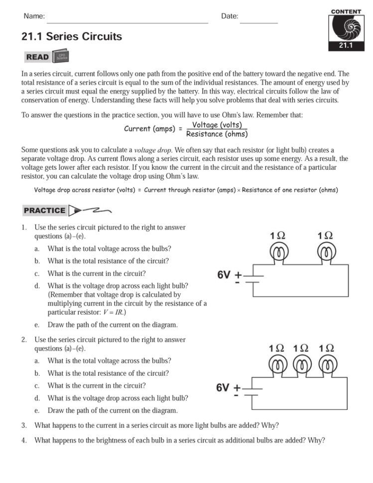 211 Series Circuits  Mayfield City Schools
