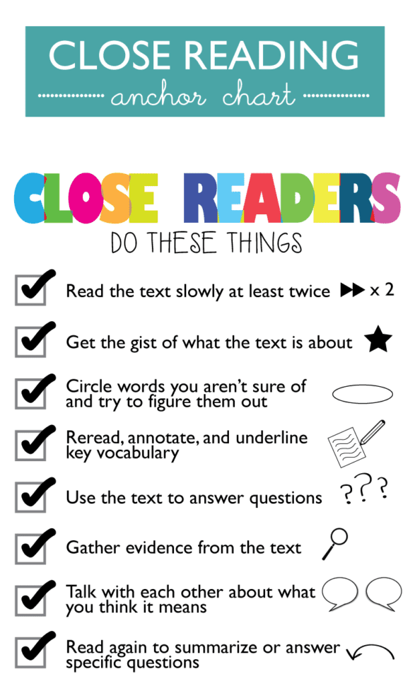 23 Close Reading Anchor Charts That Will Help Your Students
