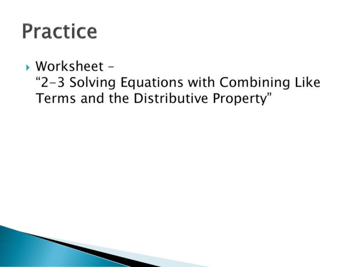 Combining Like Terms Practice Worksheet