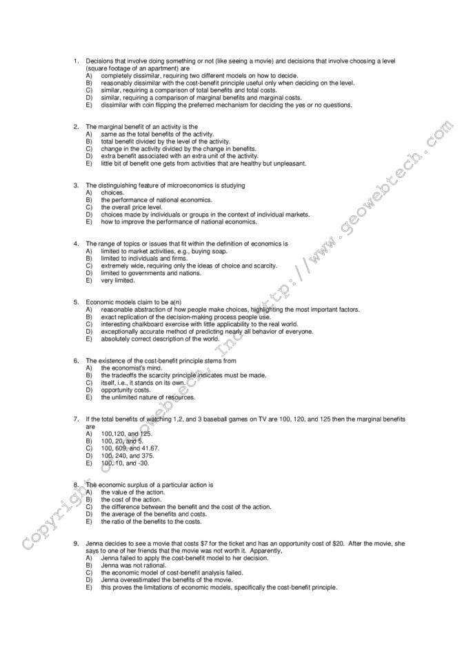 248 Multiple Choice Questions In Business Economics  Studocu