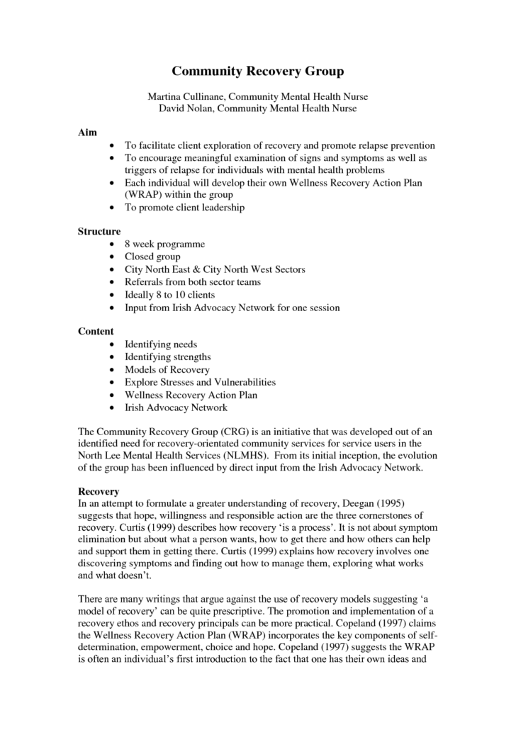 Wellness Recovery Action Plan Worksheets