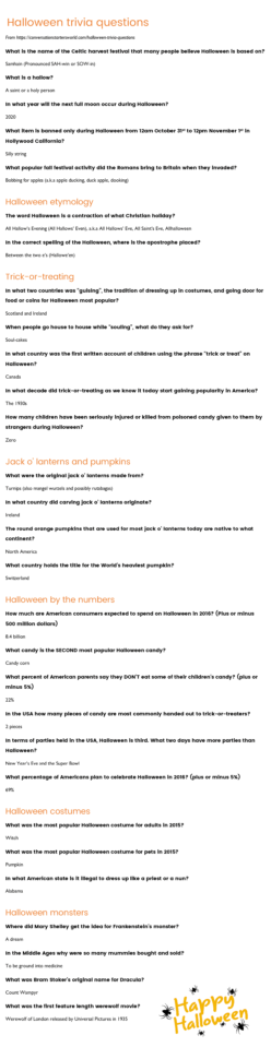 29 Challenging Halloween Trivia Questions  How Many Can You