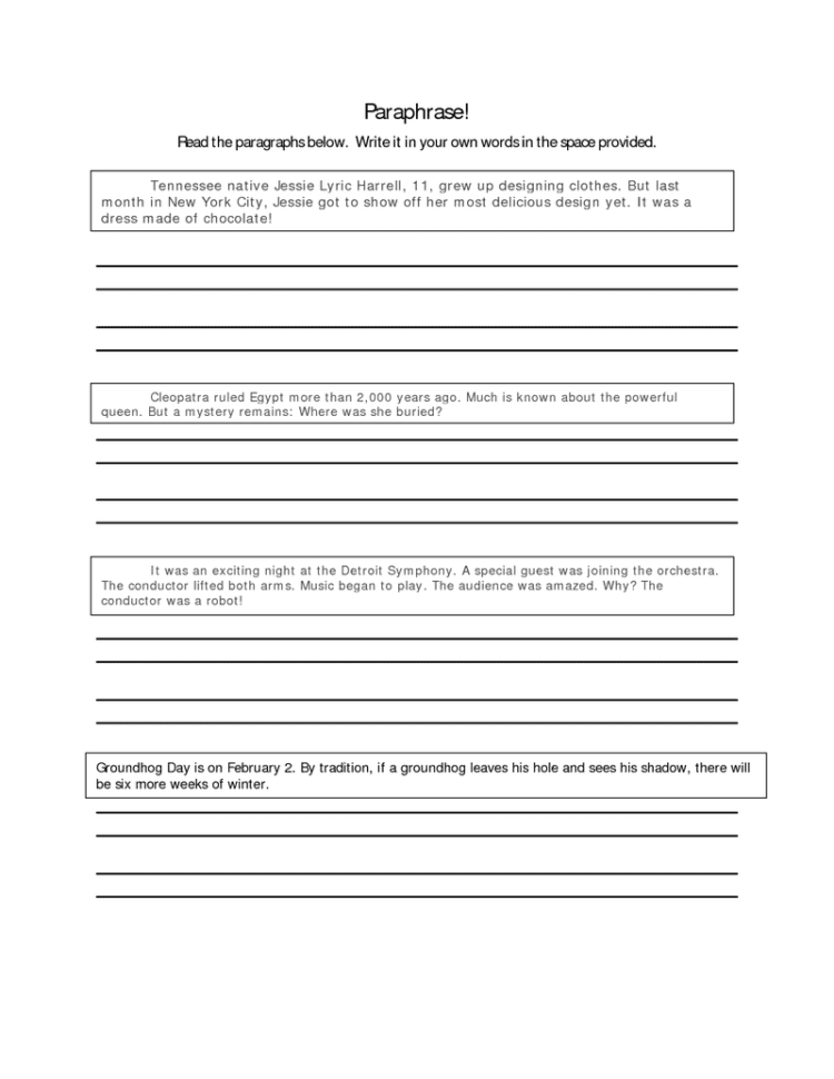 29 Comprehensive Main Idea Worksheets  Kittybabylove