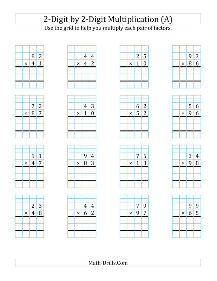 2Digit2Digit Multiplication With Grid Support A