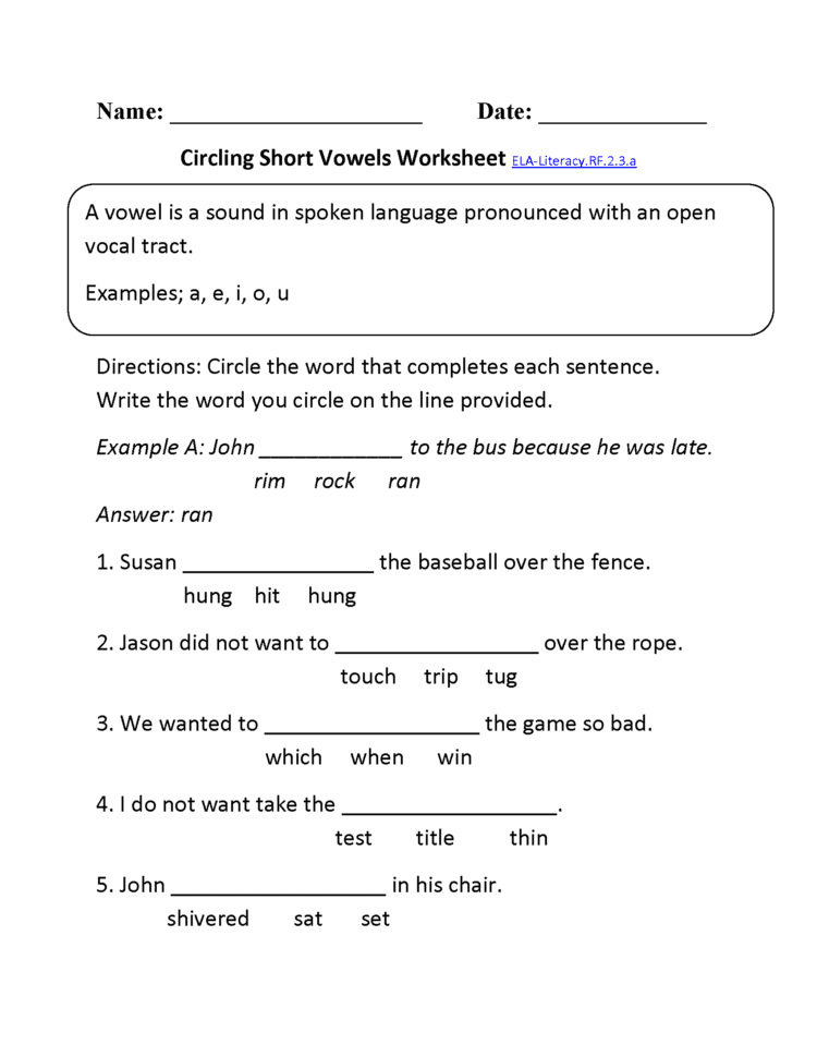 2Nd Grade Common Core  Reading Foundational Skills Worksheets