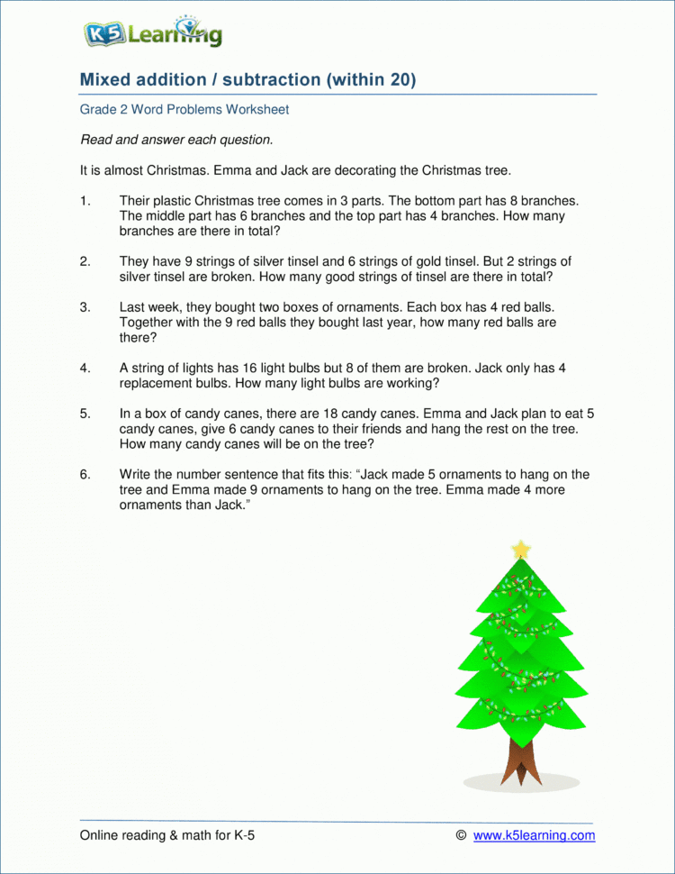 2Nd Grade Math Word Problem Worksheets  Free And Printable