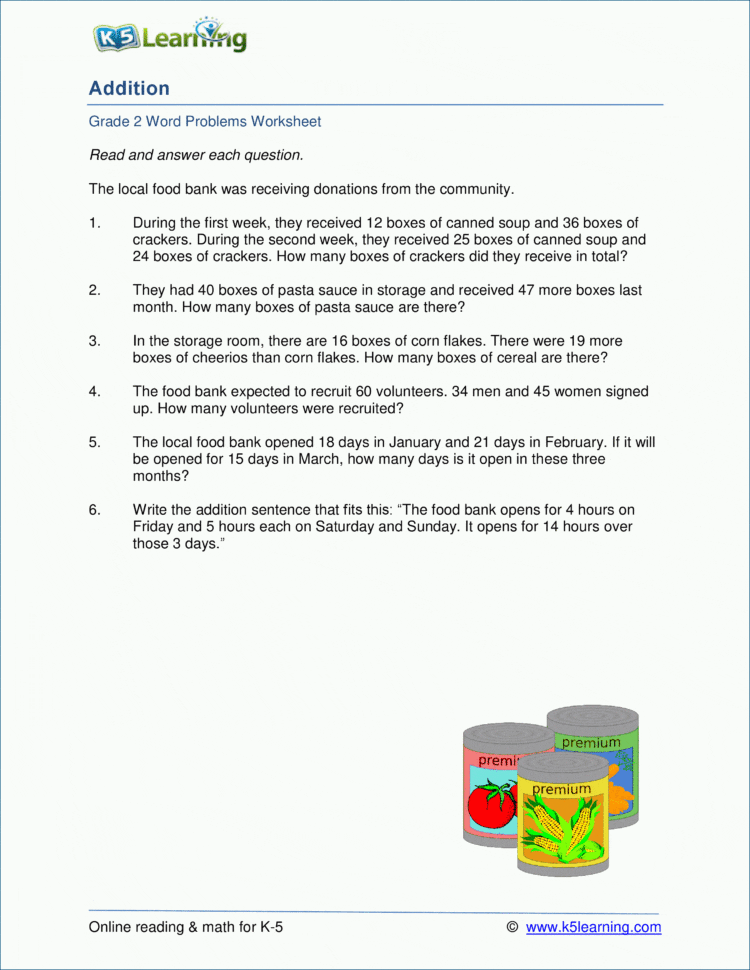 2Nd Grade Math Word Problem Worksheets  Free And Printable