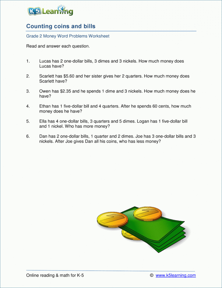 2Nd Grade Math Word Problem Worksheets  Free And Printable