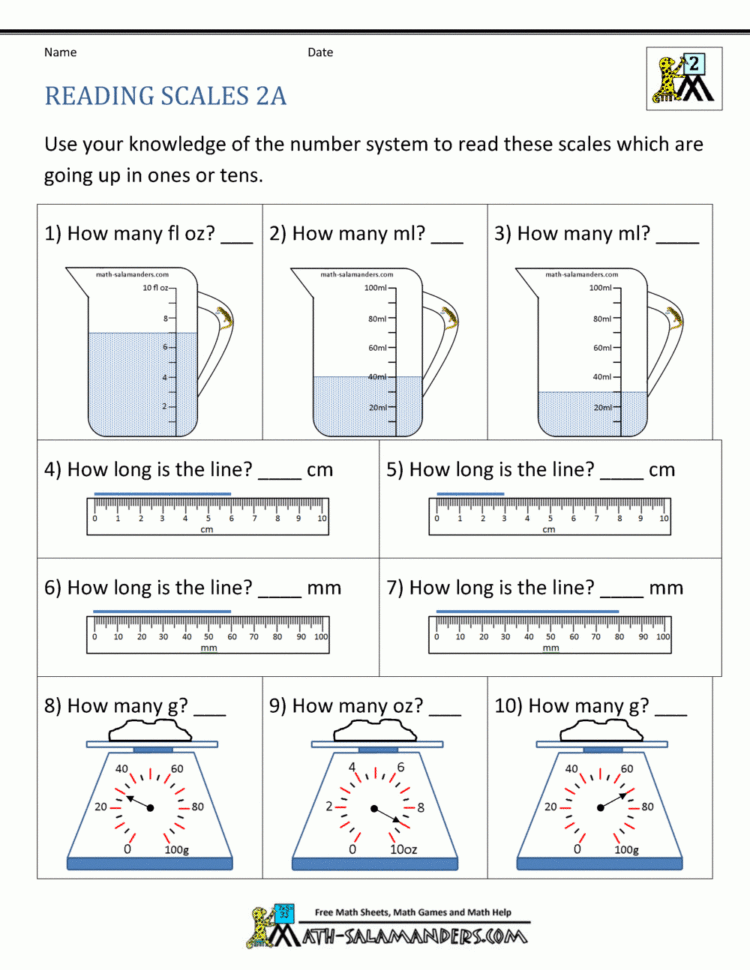 2Nd Grade Measurement Worksheets