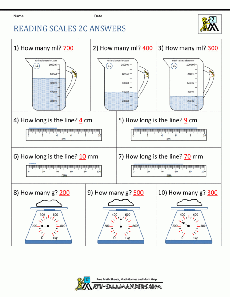 2Nd Grade Measurement Worksheets