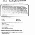 2Nd Grade Reading Comprehension Worksheets Pdf