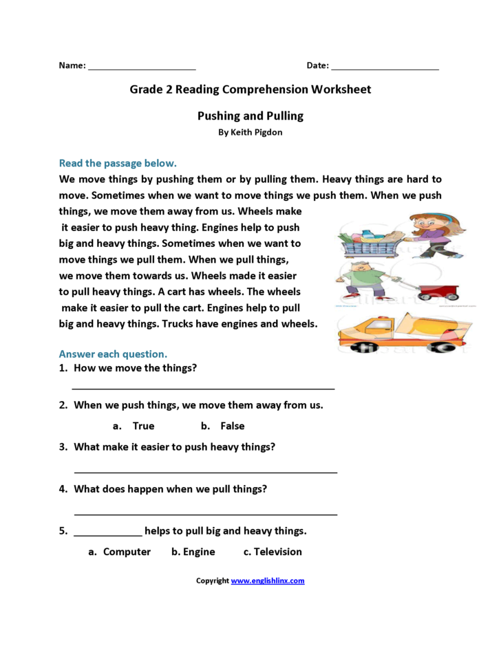 2Nd Grade Reading Comprehension Worksheets Pdf For Printable — db-excel.com