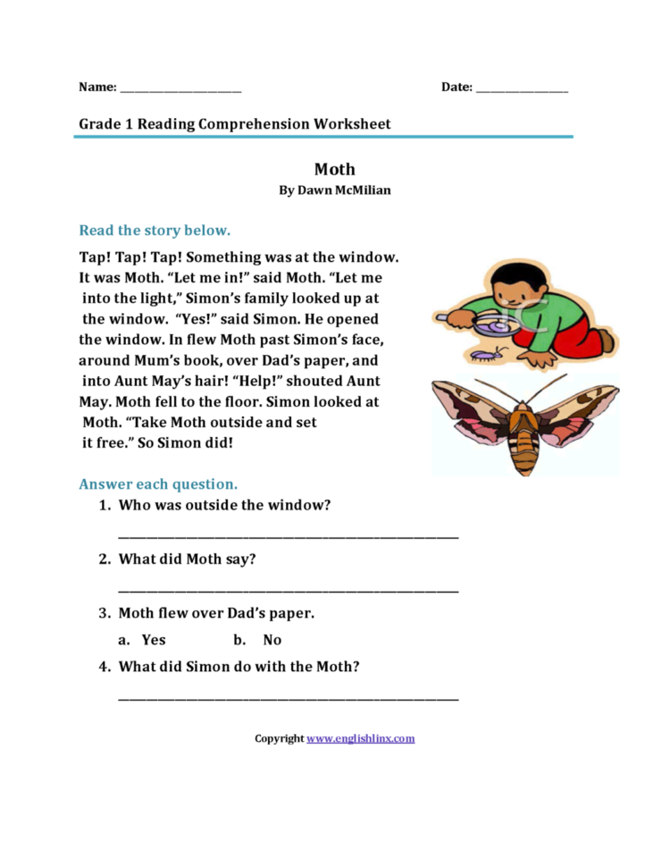 2Nd Grade Reading Comprehension Worksheets Pdf To You  Math