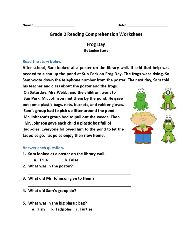 2Nd Grade Reading Worksheets  Best Coloring Pages For Kids