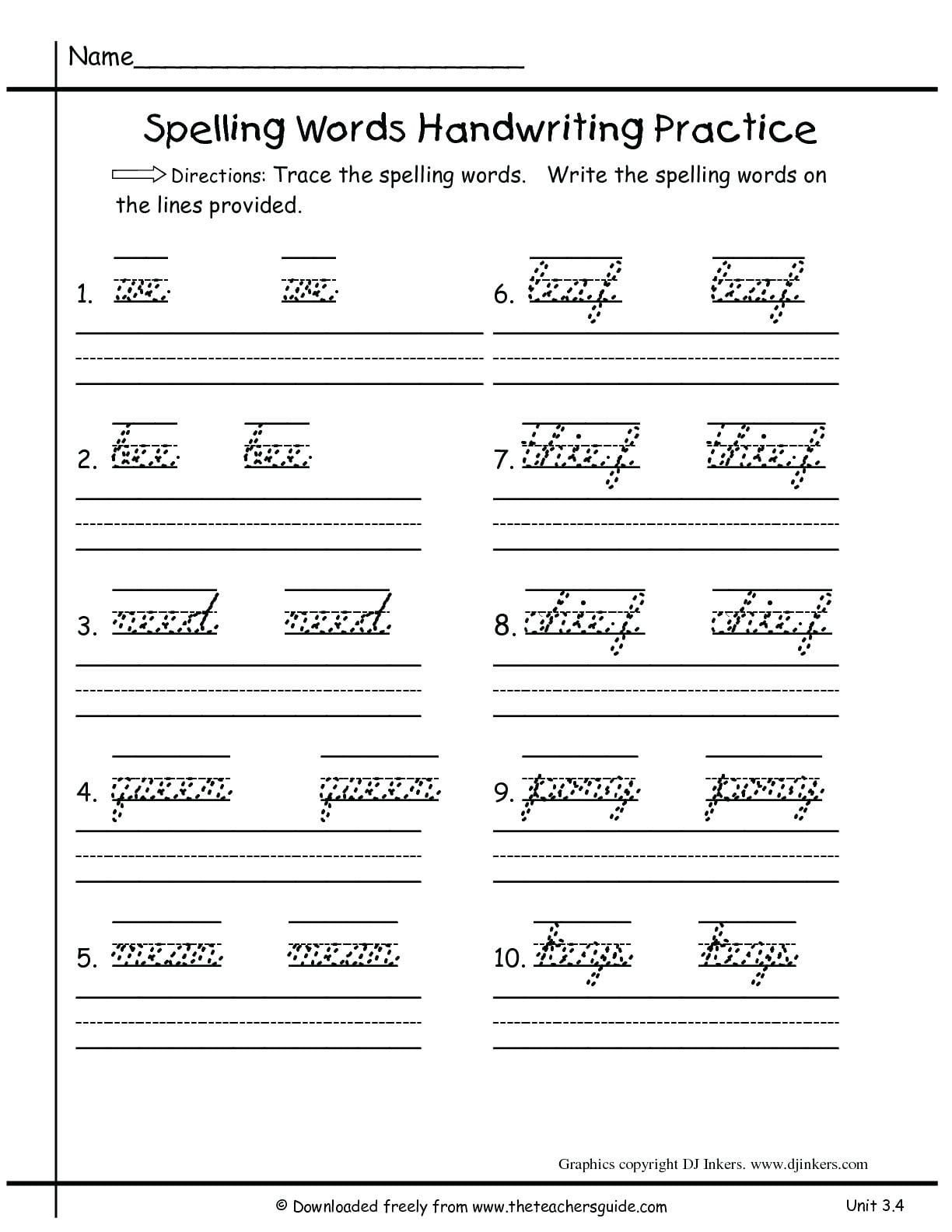2nd grade spelling worksheets for download 2nd grade db