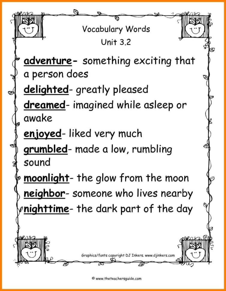 2Nd Grade Vocabulary Worksheets