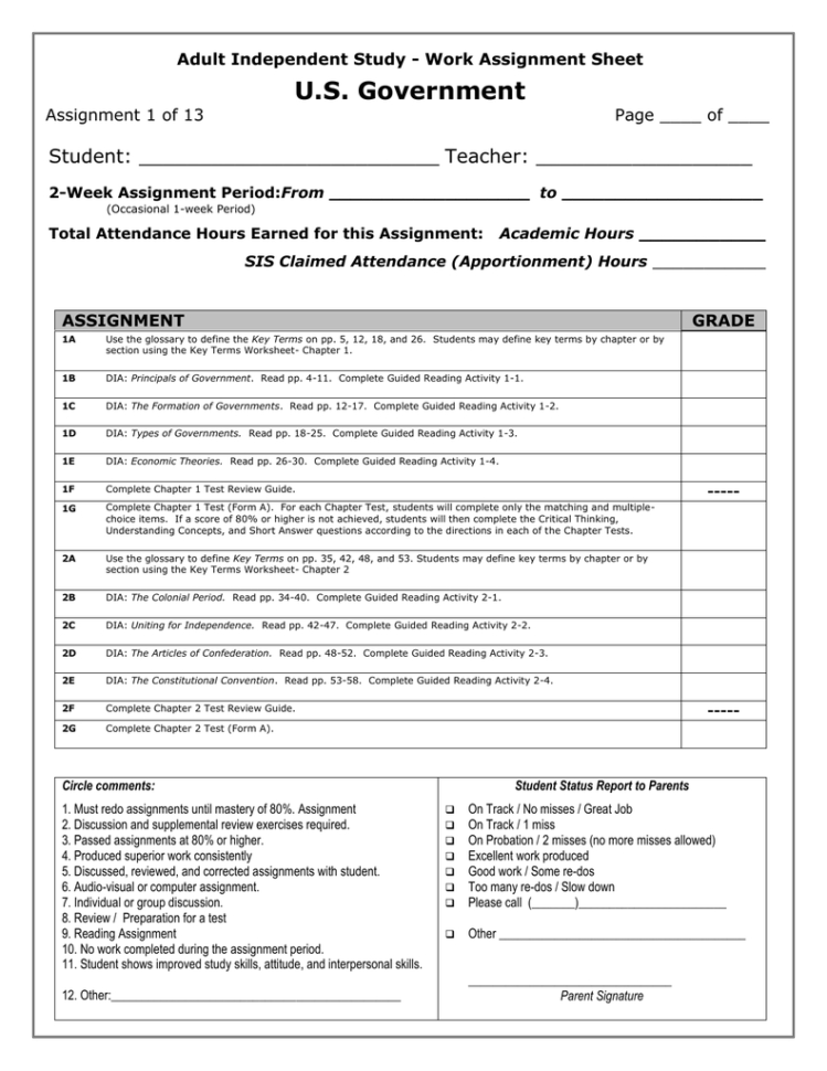 2Week Assignment Period