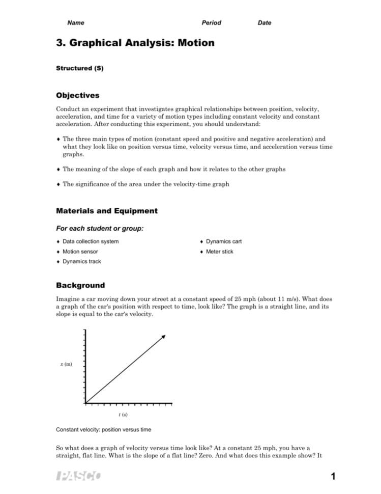 3 Graphical Analysis Motion S