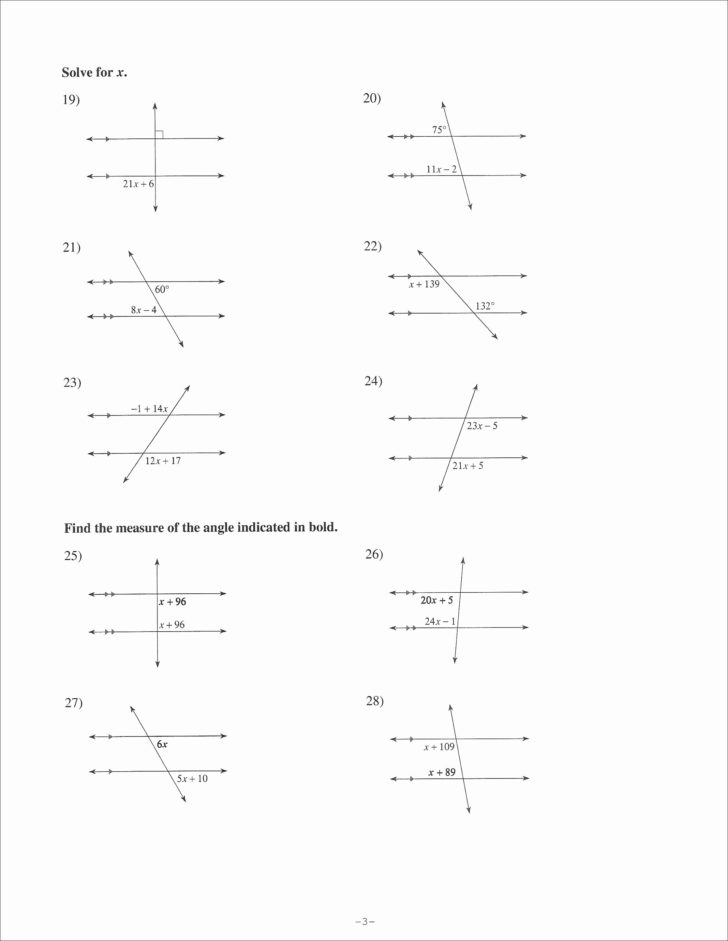 Geometry Parallel Lines And Transversals Worksheet Answers — db-excel.com