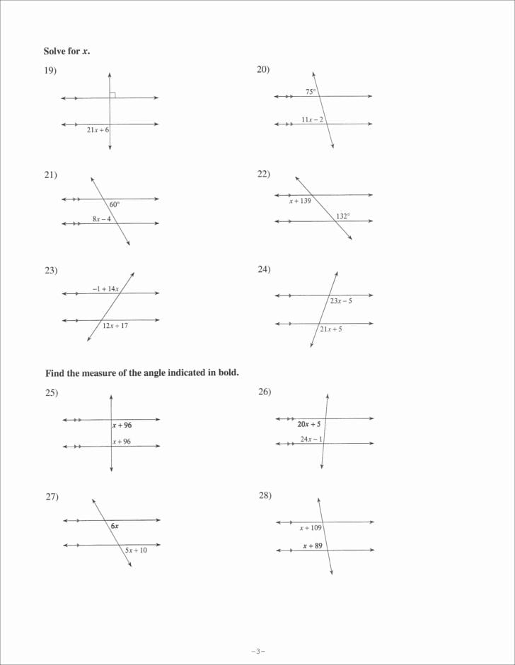 Angles In Transversal Worksheet Answer Key — db-excel.com