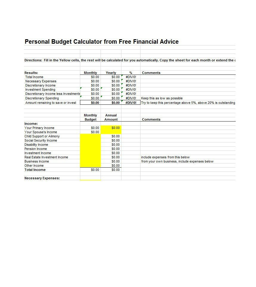 30 Budget S  Budget Worksheets Excel Pdf ᐅ
