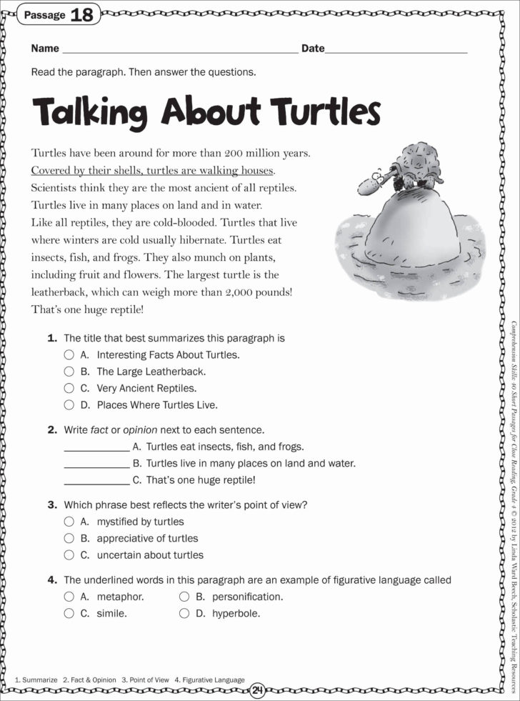 Reading Comprehension Worksheets For 2Nd Grade