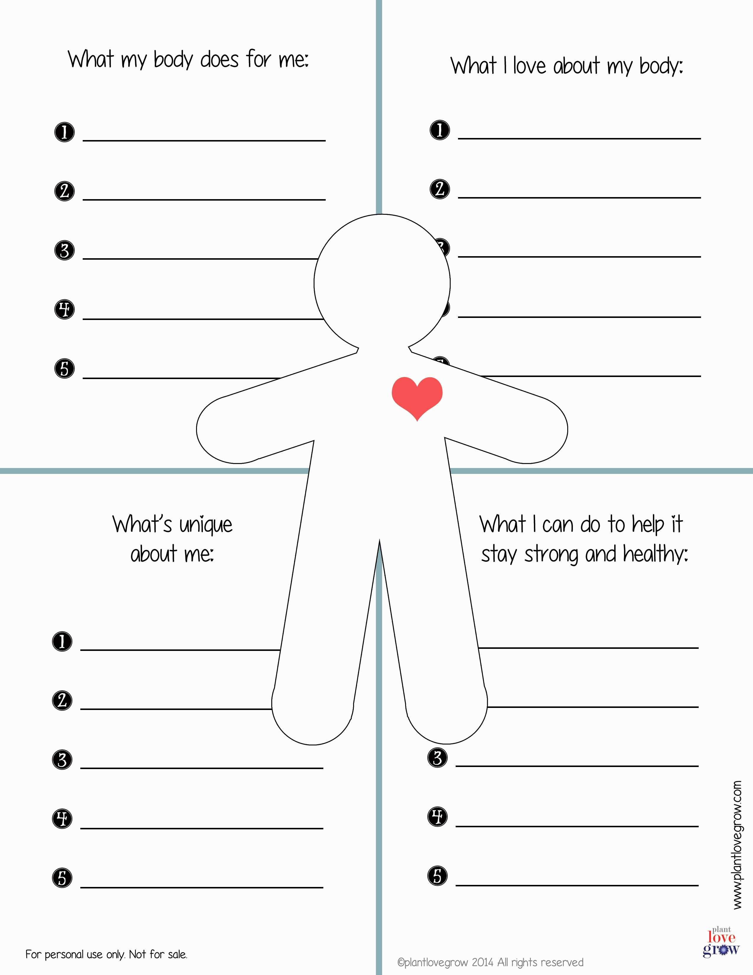 Building Self Esteem Worksheets Db excel