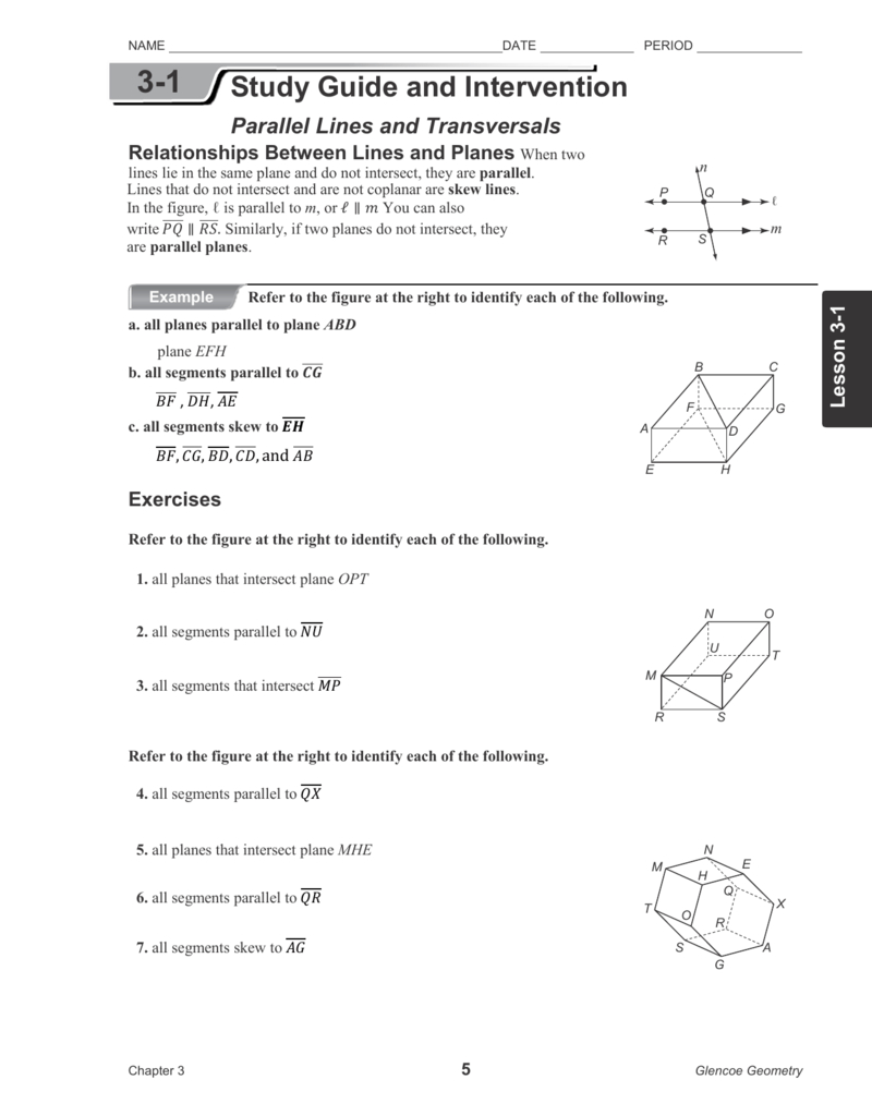 Geometry Parallel Lines And Transversals Worksheet Answers — db-excel.com
