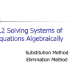 32 Solving Systems Of Equations Algebraically