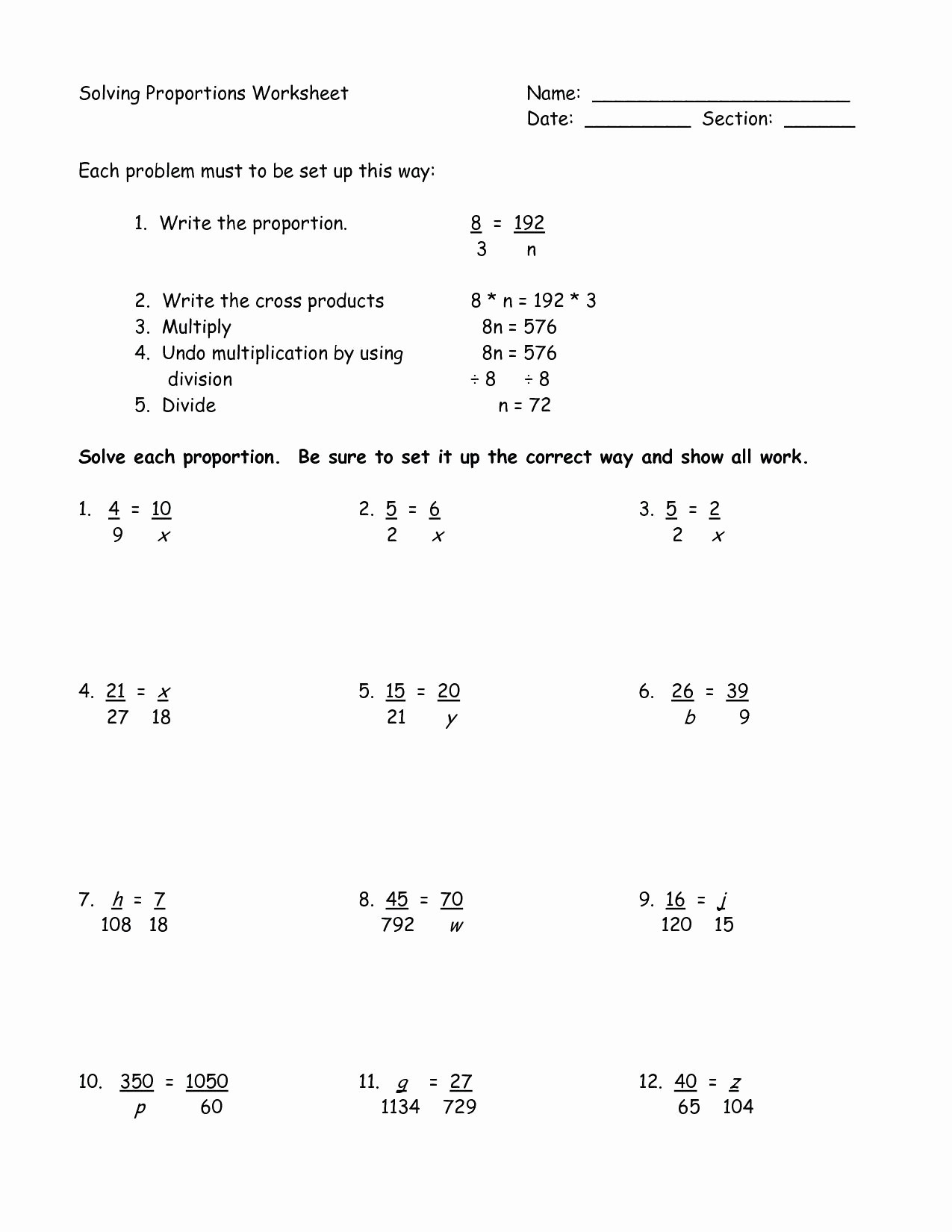 36 Proportional Reasoning Worksheets 7Th Grade – Math Worksheets